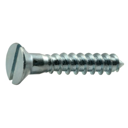 Midwest Fastener Wood Screw, #12, 1-1/4 in, Zinc Plated Steel Flat Head Slotted Drive, 36 PK 61002